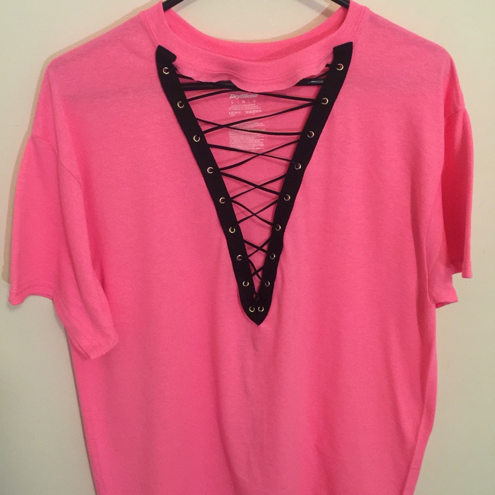 💖Custom Made Lace Up Tee - Picture 2 of 2